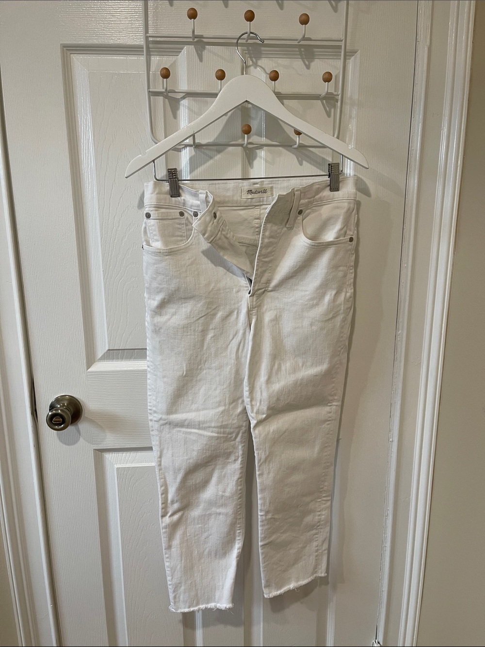 Madewell White High-Rise Cropped Straight Jeans